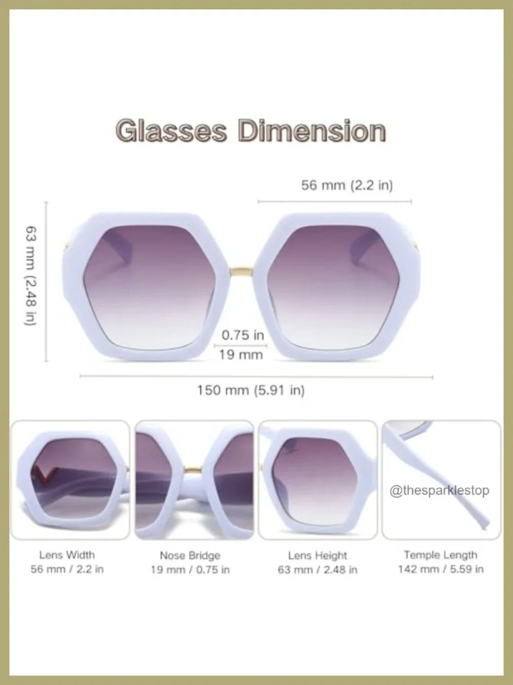 Vintage Hexagonal Sunglasses Women Oversized Retro Square Shades UV400
